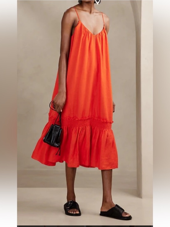 Banana Republic Dresses & Skirts - NWT Banana Republic Poppy Red Linen Strap Dress XS